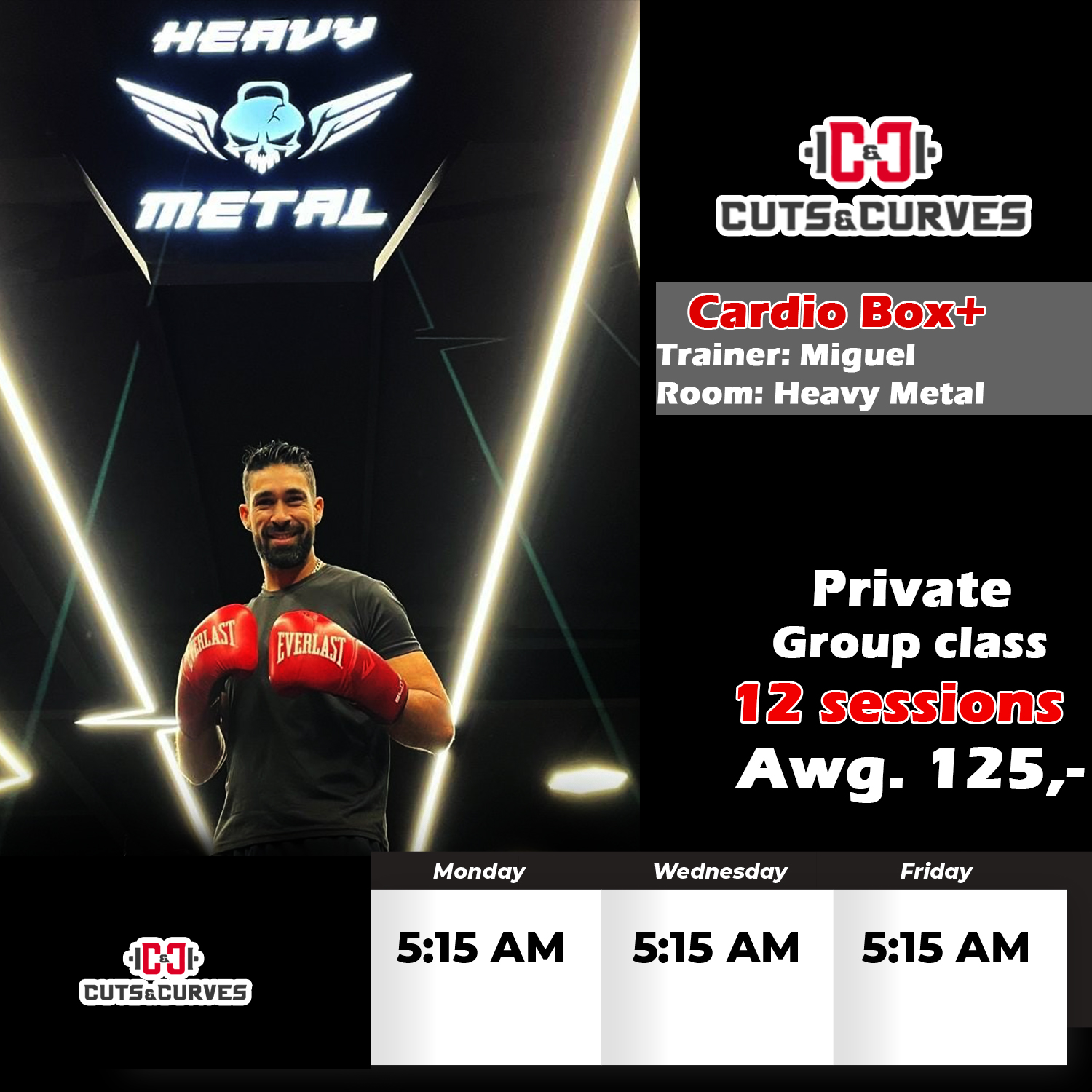 Cardio Box+ group class with trainer Miguel